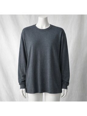 Gildan Ultra Cotton Long Sleeve Shirt Big Man 4XL plus dk gray thick casual cozy